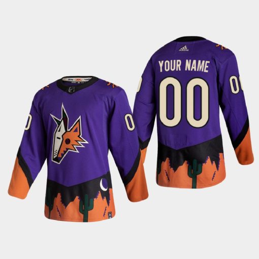 Custom Arizona Coyotes 2021 Season Reverse Retro Special Edition Purple Jersey