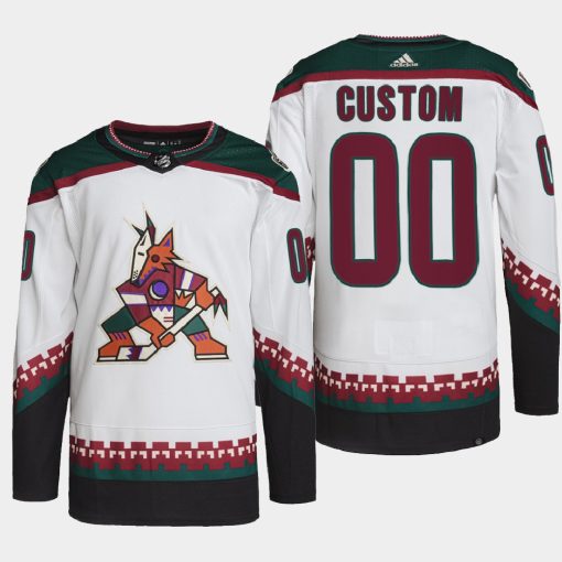 Custom Arizona Coyotes Away White Primegreen Pro 2022 Jersey