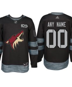 Custom Arizona Coyotes Black 1917 2017 100th Anniversary Jersey
