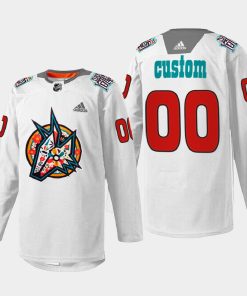 Custom Arizona Coyotes Los Yotes Night White Warmup 2022 Jersey