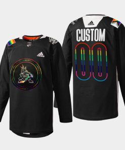 Custom Arizona Coyotes Pride Night 2022 Black Hockeyisforeveryone Jersey