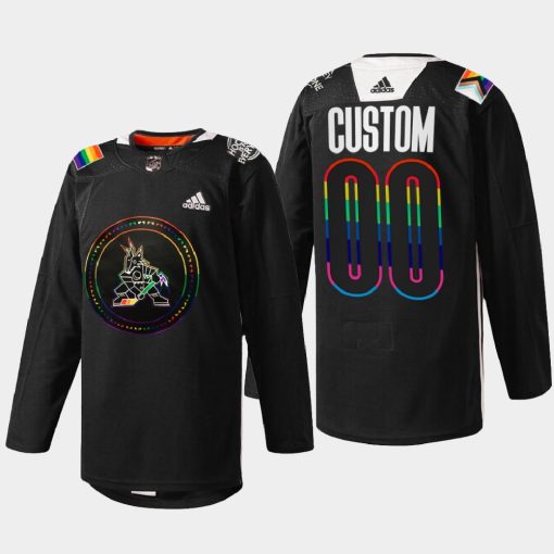 Custom Arizona Coyotes Pride Night 2022 Black Hockeyisforeveryone Jersey