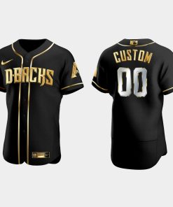 Custom Arizona Diamondbacks Gold Edition Flex Base Jersey Black