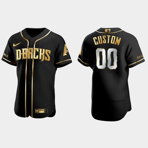 Custom Arizona Diamondbacks Gold Edition Flex Base Jersey Black