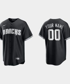 Custom Arizona Diamondbacks 2021 All Black Fashion Cool Base Jersey Black White