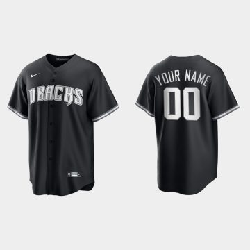 Custom Arizona Diamondbacks 2021 All Black Fashion Cool Base Jersey Black White
