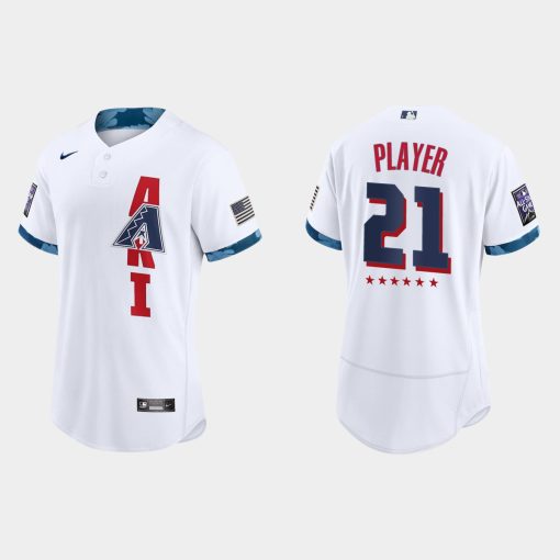 Custom Arizona Diamondbacks 2021 All-star Game Flex Base Jersey White