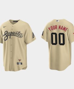 Custom Arizona Diamondbacks 2021 City Connect Cool Base Jersey Gold