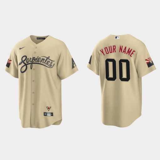 Custom Arizona Diamondbacks 2021 City Connect Cool Base Jersey Gold