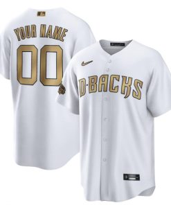 Custom Arizona Diamondbacks Active Player White 2022 All-star Cool Base Stitched Baseball Jersey