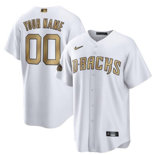 Custom Arizona Diamondbacks Active Player White 2022 All-star Cool Base Stitched Baseball Jersey