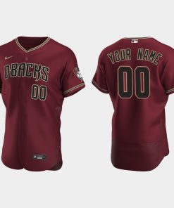 Custom Arizona Diamondbacks Crimson Flex Base 2020 Alternate Jersey