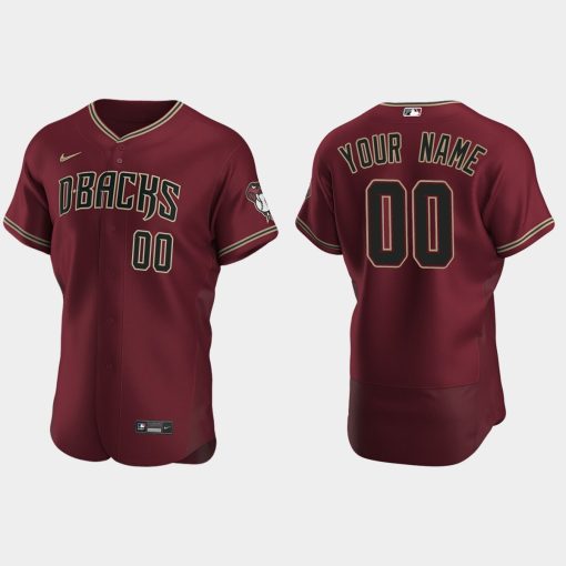 Custom Arizona Diamondbacks Crimson Flex Base 2020 Alternate Jersey