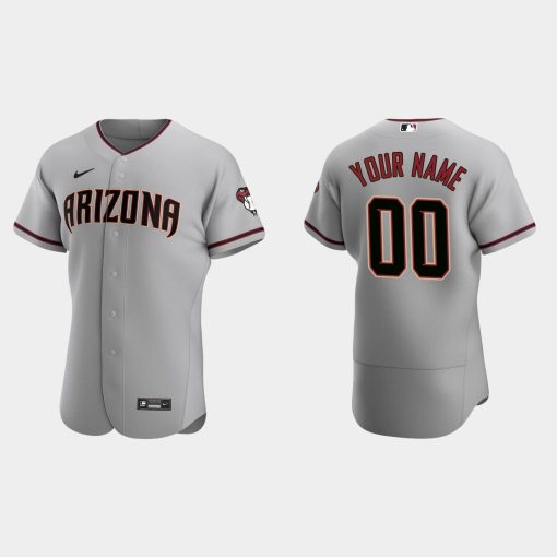 Custom Arizona Diamondbacks Gray Flex Base 2020 Road Jersey