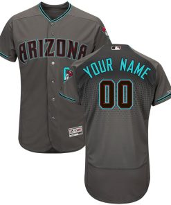 Custom Arizona Diamondbacks Gray Teal Flex Base Jersey