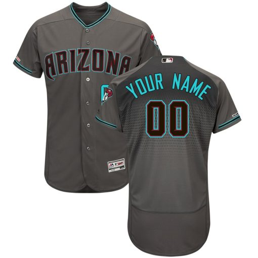 Custom Arizona Diamondbacks Gray Teal Flex Base Jersey