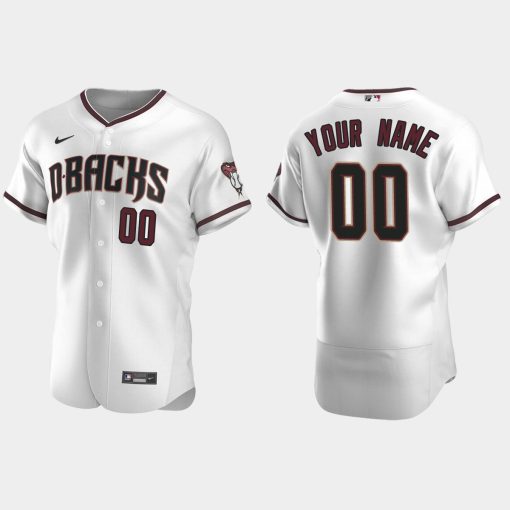 Custom Arizona Diamondbacks White Crimson Flex Base 2020 Home Jersey