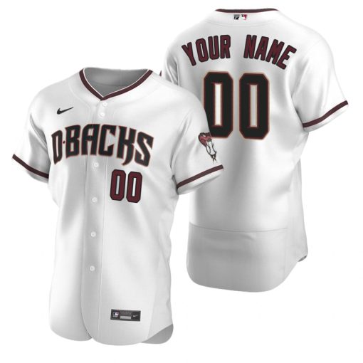 Custom Arizona Diamondbacks White Crimson Flex Base 2020 Home Jersey