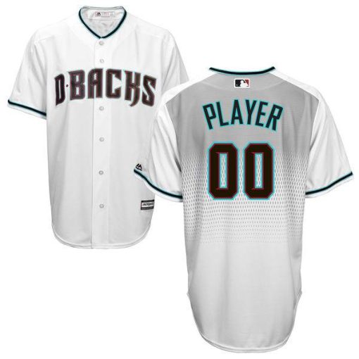 Custom Arizona Diamondbacks White With Capri Collection Jersey