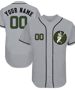 Custom Astros Gray Green Logo Flexbase New Design Jersey