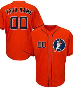 Custom Astros Orange Cool Base New Design Jersey