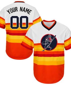 Custom Astros Orange Throwback New Design Jersey