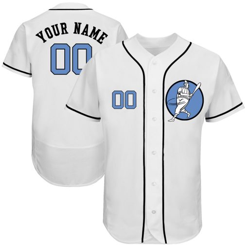 Custom Astros White Blue Logo Flexbase New Design Jersey