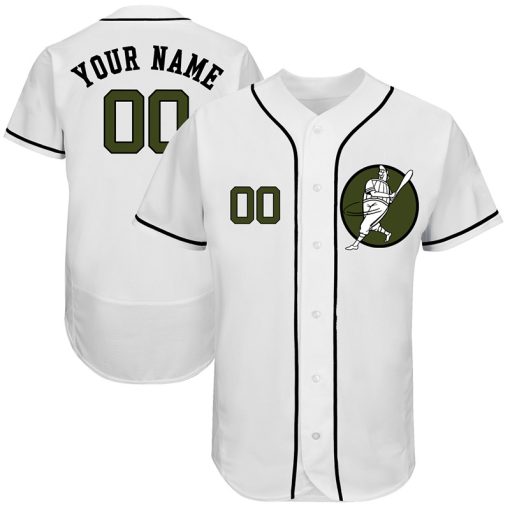 Custom Astros White Green Logo Flexbase New Design Jersey