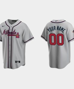 Custom Atlanta Braves Cool Base 2021 All-star Jersey Gray