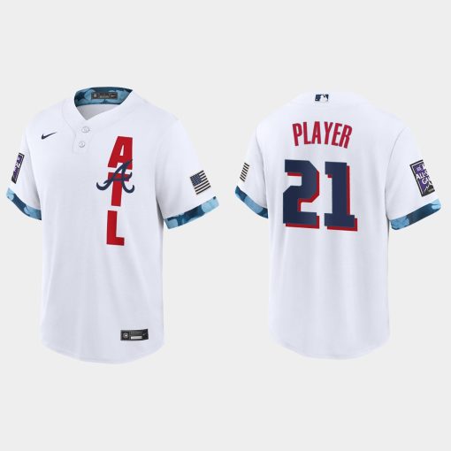 Custom Atlanta Braves 2021 All-star Game Cool Base Jersey White