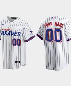 Custom Atlanta Braves 2021 City Connect Cool Base Jersey White