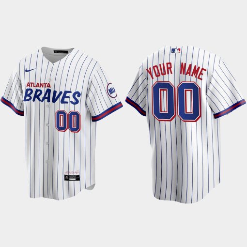 Custom Atlanta Braves 2021 City Connect Cool Base Jersey White