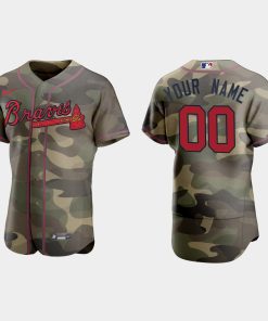 Custom Atlanta Braves 2021 National Armed Forces Day Flex Base Jersey Camo