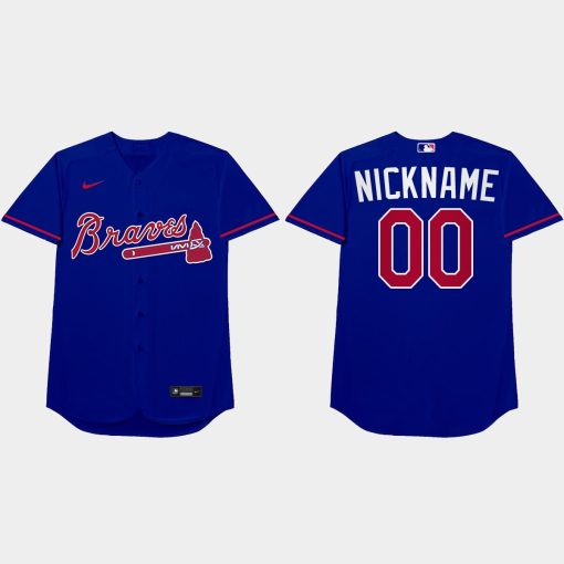 Custom Atlanta Braves 2021 Players' Weekend Nickname Jersey Royal