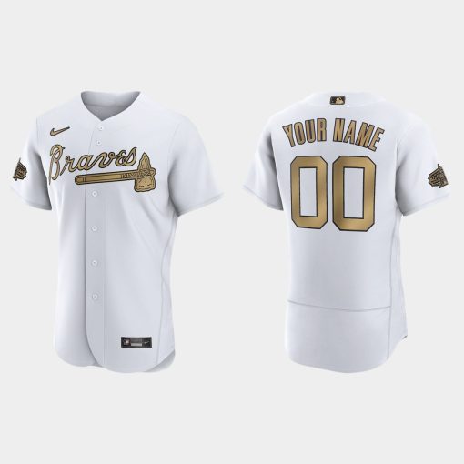 Custom Atlanta Braves 2022 All-star Game Flex Base Jersey White