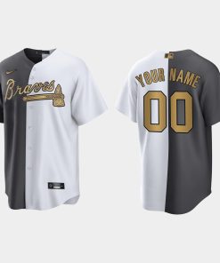 Custom Atlanta Braves 2022 All-star Game Split Jersey White Charcoal