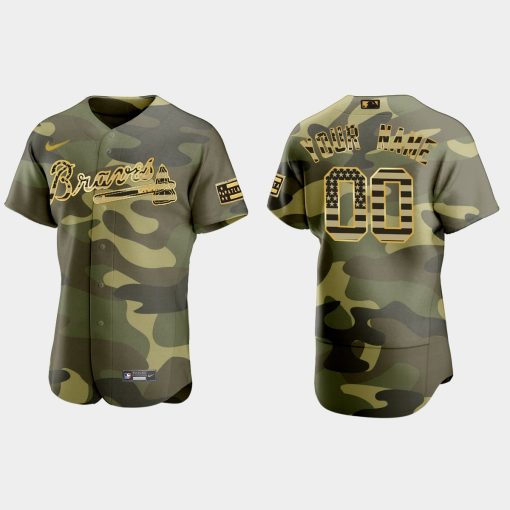 Custom Atlanta Braves 2022 Armed Forces Day Flex Base Jersey Camo