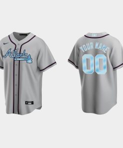 Custom Atlanta Braves 2022 Father's Day Cool Base Jersey Gray