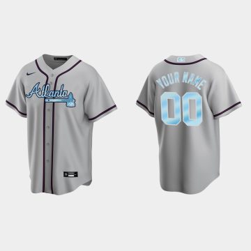 Custom Atlanta Braves 2022 Father's Day Cool Base Jersey Gray
