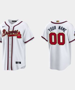 Custom Atlanta Braves 2022 Gold Program White Cool Base Jersey
