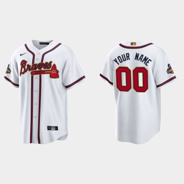 Custom Atlanta Braves 2022 Gold Program White Cool Base Jersey