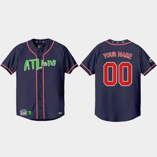 Custom Atlanta Braves 25th Anniversary Baseball Outkast Jersey Navy