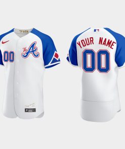 Custom Atlanta Braves City Connect Flex Base Jersey White