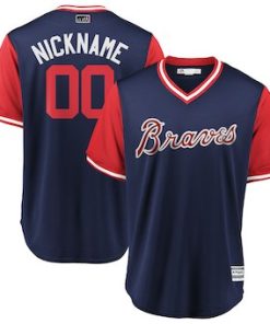 Custom Atlanta Braves Navy 2018 Players' Weekend Cool Base Jersey