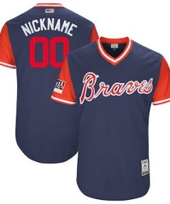 Custom Atlanta Braves Navy 2018 Players' Weekend Flex Base Jersey