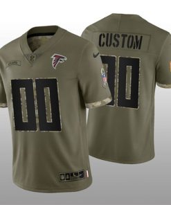 Custom Atlanta Falcons Active Player 2022 Olive Salute To Service Limited Stitched Jersey