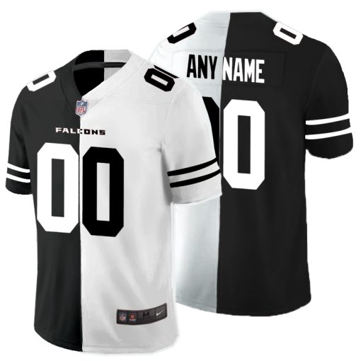 Custom Atlanta Falcons Black And White Split Vapor Untouchable Limited Jersey