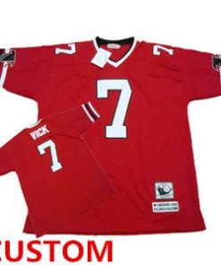 Custom Atlanta Falcons Red Throwback Jersey
