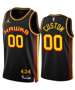 Custom Atlanta Hawks Active Player 2022-23 Black Statement Edition Stitched Jersey