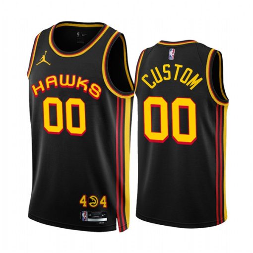 Custom Atlanta Hawks Active Player 2022-23 Black Statement Edition Stitched Jersey